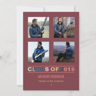 2018 colour trends Graduation Photo Collage Announcement