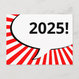 2018 comic bubble postcard