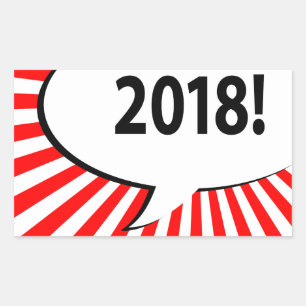 2018 comic bubble rectangular sticker