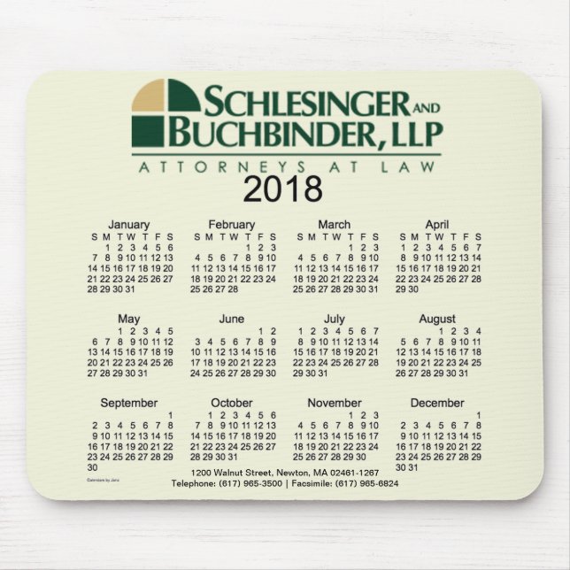 2018 Custom Design Business Calendar by Janz Mouse Mat (Front)