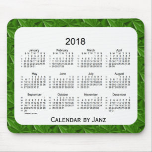 2018 Dark Green Diamonds 52 Weeks Calendar by Janz Mouse Mat