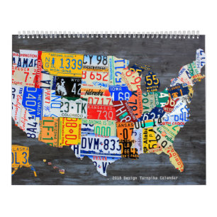 2018 Design Turnpike License Plates Calendar