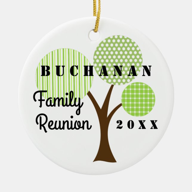 2018 Family Reunion Whimsical Tree Christmas Gift Ceramic Tree Decoration (Front)