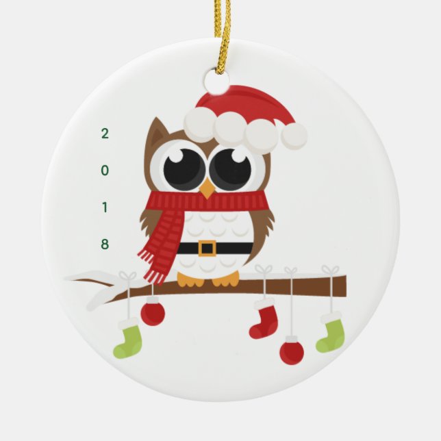 2018 festive owl ornament (Merry Christmas!) (Front)