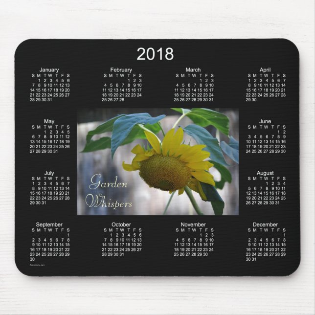 2018 Garden Whispers Calendar by Janz Mouse Mat (Front)