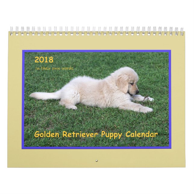 2018 Golden Retriever Puppy Calendar (Cover)