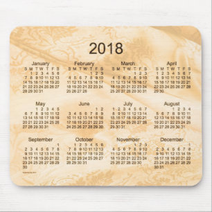 2018 Golden Silk Calendar by Janz Mouse Pad