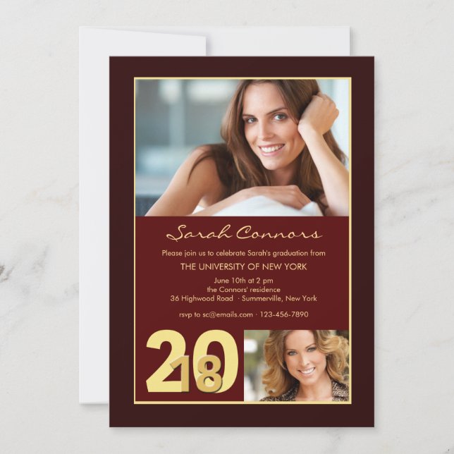 2018 Graduate Photo Frame Invitation (Front)