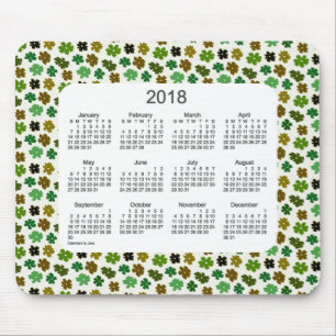 2018 Green Flower Power Calendar by Janz Mouse Mat