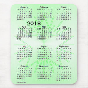 2018 Green Star Large Print Calendar by Janz Mouse Mat