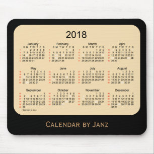 2018 Holiday 52 Week Black Wheat Calendar by Janz Mouse Mat