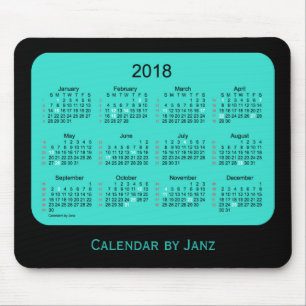 2018 Holiday 52 Weeks Turquoise Calendar by Janz Mouse Mat
