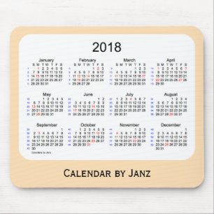 2018 Holiday 52 Weeks Wheat Calendar by Janz Mouse Mat