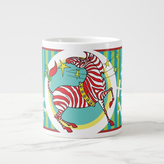 2018 Holiday Candy Cane Zebra Jumbo Mug (Front)