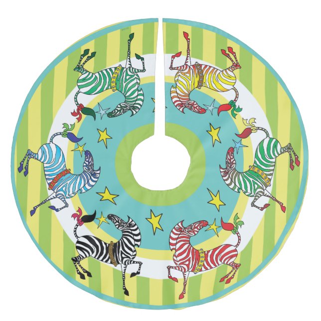2018 Holiday Zebra Multicolor Tree Skirt (Front)