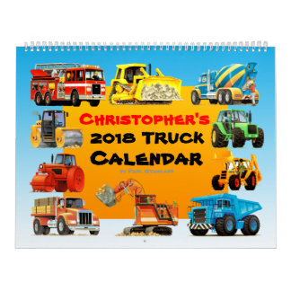 2018 Kids Construction Truck Calendar