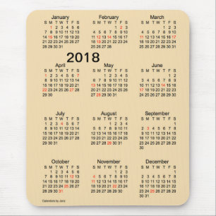 2018 Large Print Holiday Wheat Calendar by Janz Mouse Mat