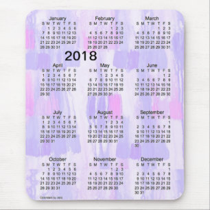 2018 Lavender Lights Large Print Calendar by Janz Mouse Mat