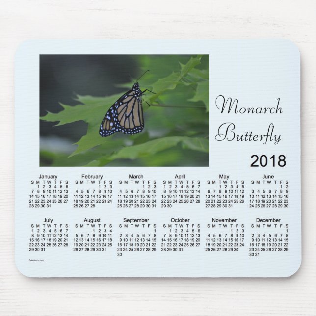 2018 Monarch Butterfly Calendar by Janz Mouse Mat (Front)