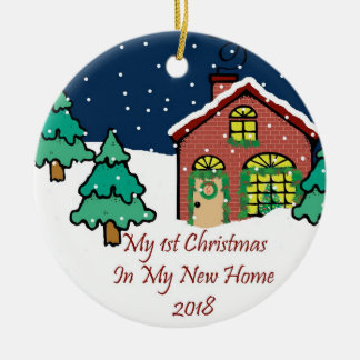 2018 My New Home Christmas Ceramic Tree Decoration