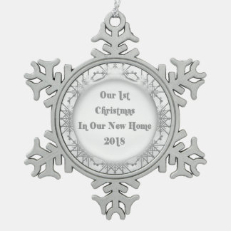 2018 New Home Our 1st Christmas Snowflakes Snowflake Pewter Christmas Ornament