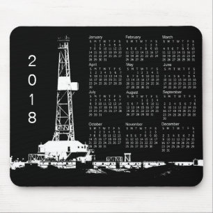 2018 Oil Drilling Rig Site Calendar Mouse Mat