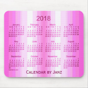 2018 Pink Curtain Art Calendar by Janz Mouse Mat