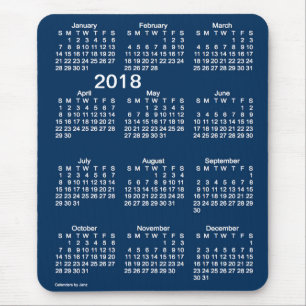 2018 Police Box Blue Large Print Calendar by Janz Mouse Mat