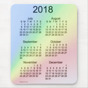 2018 Rainbow Large Print 6 Month Calendar by Janz Mouse Mat