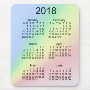 2018 Rainbow Large Print 6 Month Calendar by Janz Mouse Mat