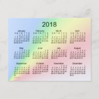 2018 Rainbow Mini Calendar by Janz