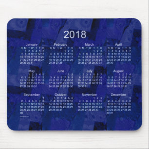 2018 Royal Blue Patchwork Calendar by Janz Mouse Mat