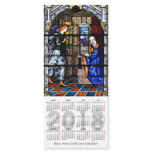 2018 stained glass calendar magnetic card
