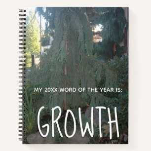 2018 Word of the Year Growth w/ Lush Tree Photo Notebook