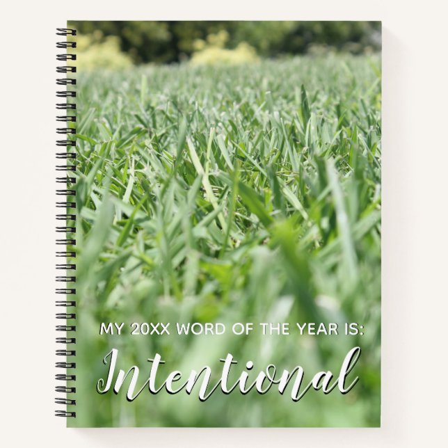 2018 Word of the Year Intentional w/ Green Grass Notebook (Front)