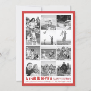 2018 Year in Review 12 Photo Collage Holiday Card
