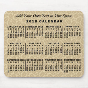 2018 Year Monthly Calendar Coffee Beans Custom Mouse Mat