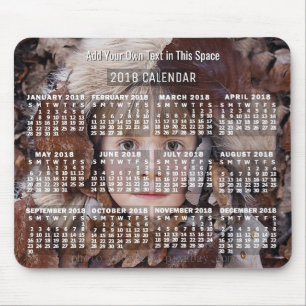 2018 Year Monthly Photo Calendar White Custom Mouse Mat