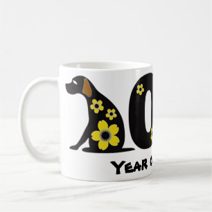 2018 year of the dog happy new years holiday mug
