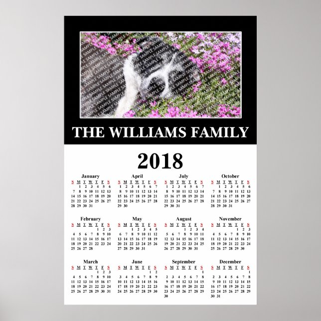 2018 Your Favorite Photo Custom Calendar Poster (Front)
