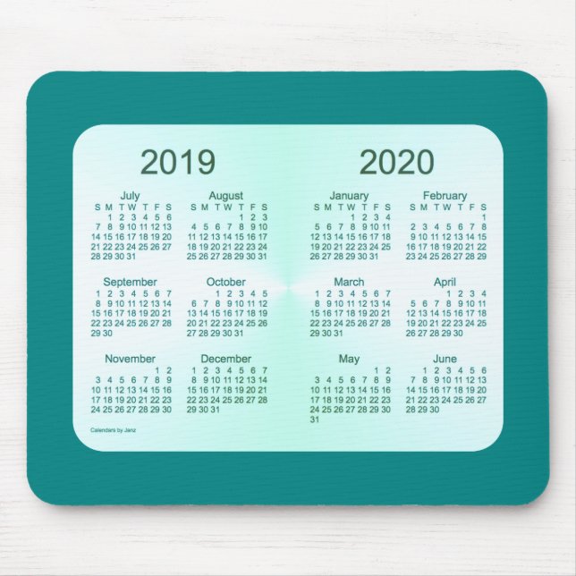 2019-2020 School Year Teal Calendar by Janz Mouse Mat (Front)
