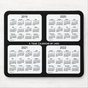 2019-2022 Black 4 Year Calendar by Janz Mouse Mat
