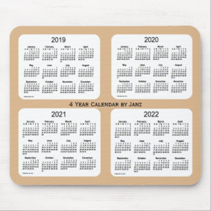 2019-2022 Tan 4 Year Calendar by Janz Mouse Mat