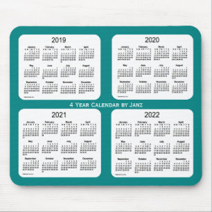 2019-2022 Teal 4 Year Calendar by Janz Mouse Mat