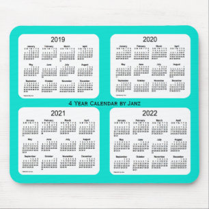 2019-2022 Turquoise 4 Year Calendar by Janz Mouse Mat