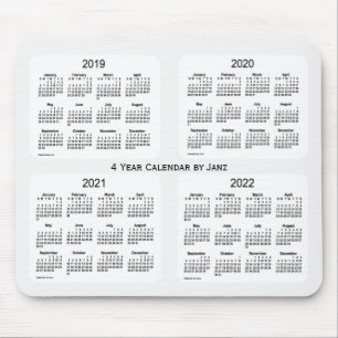 2019-2022 White Smoke 4 Year Calendar by Janz Mouse Mat