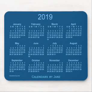 2019 Blue Calendar by Janz Mouse Pad