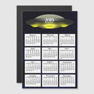 2019 Calendar Magnet UFO and Stars