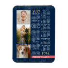 2019 Calendar Navy Coral Gold Family Photo Collage