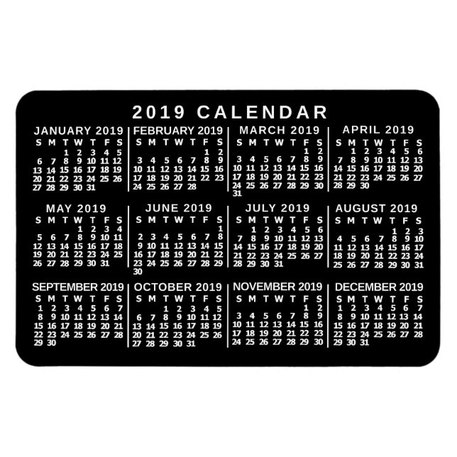 2019 Calendar (See Description for New Version)  Magnet (Horizontal)